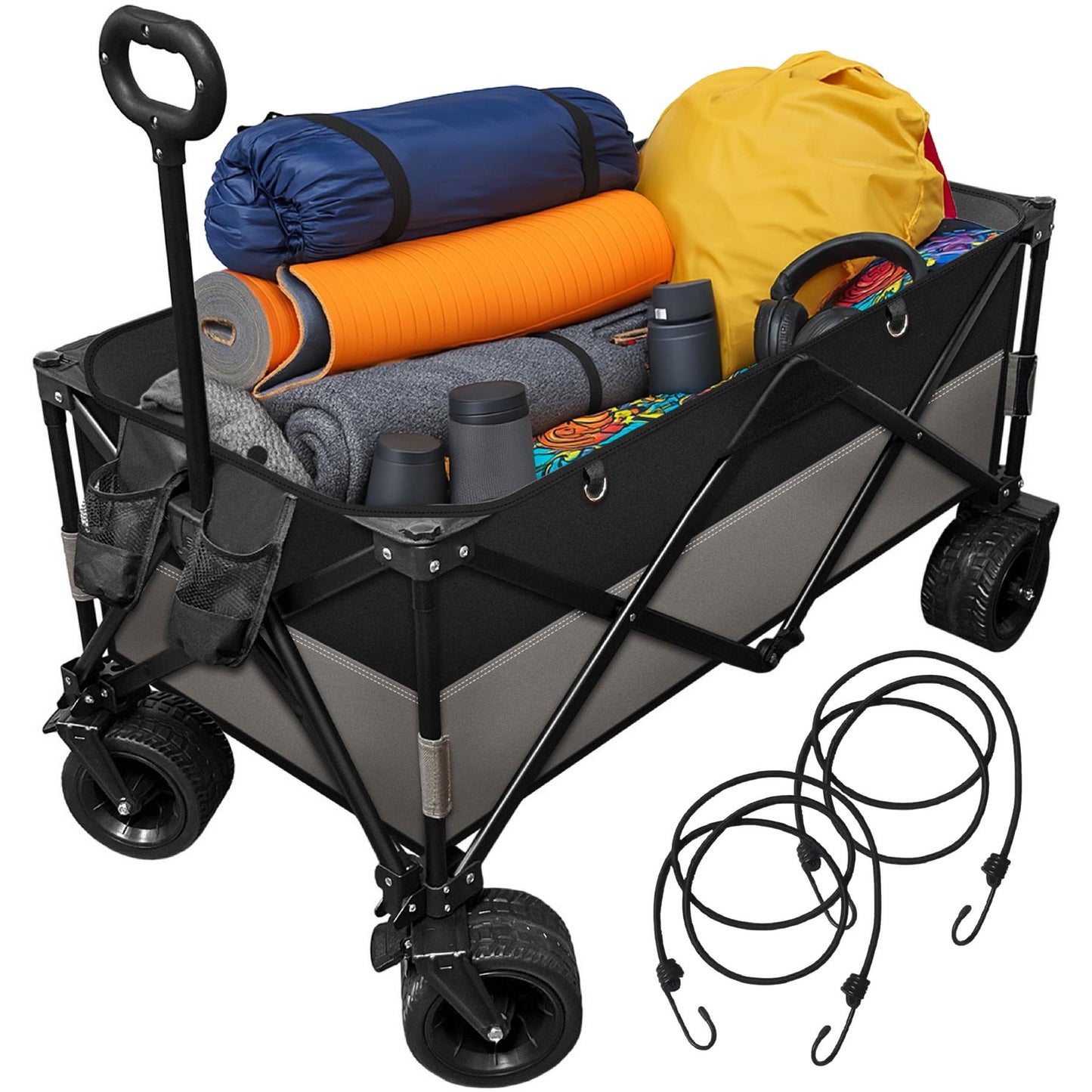 220L Foldable Utility Trolley Garden Home Camping Festivals Collapsible Cart, Carry Bag