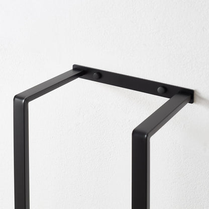 Wall Mounted Black Stainless Steel Double Bar Towel Rail for Bathroom 75cm