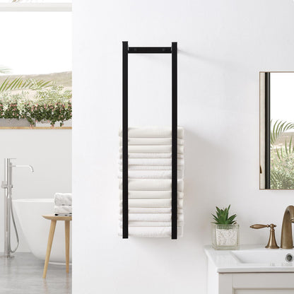 Wall Mounted Black Stainless Steel Double Bar Towel Rail for Bathroom 75cm