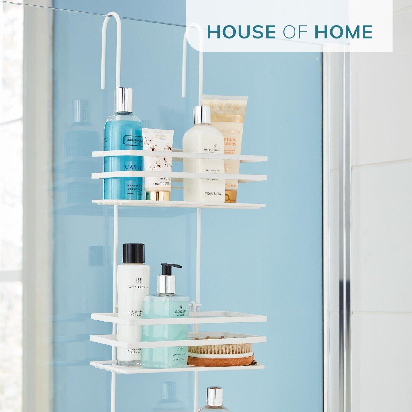 3 Tier Non Rust Hanging Shower Caddy Bathroom Organiser in White