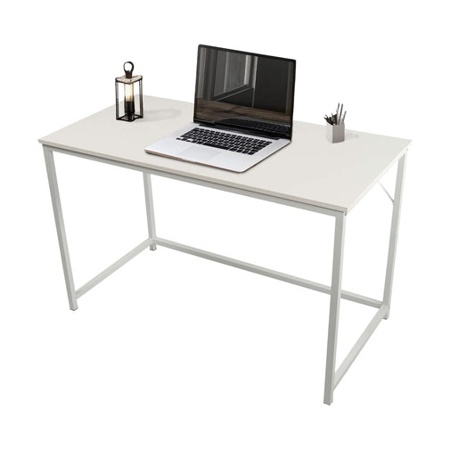 Large White wood top with white coated metal frame 120cm