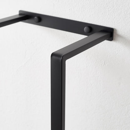 Wall Mounted Black Stainless Steel Double Bar Towel Rail for Bathroom 70cm