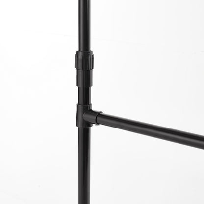 Double Clothes Rail, Extended Top Rail Adjustable Height, Black
