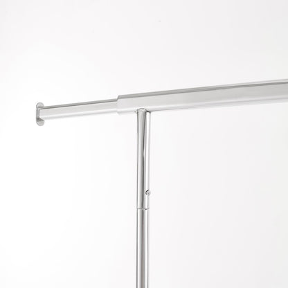 Heavy Duty Chrome Clothes Rail Adjustable Width Height with Shelf Locking Wheels