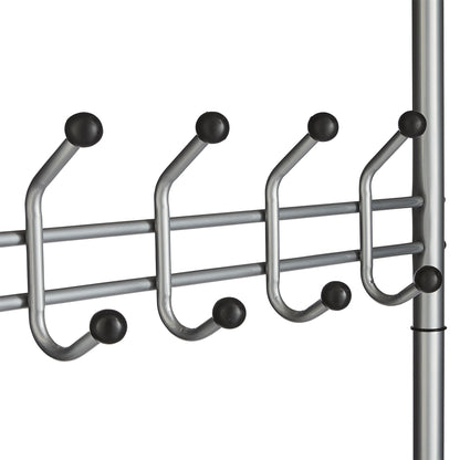 Multi Purpose Stand 18 Hooks For Clothes Shoes Hats Bags - Grey