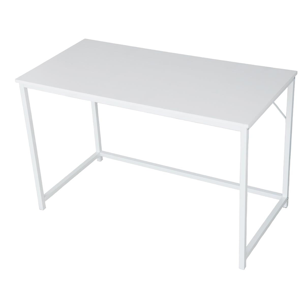 Large White wood top with white coated metal frame 120cm