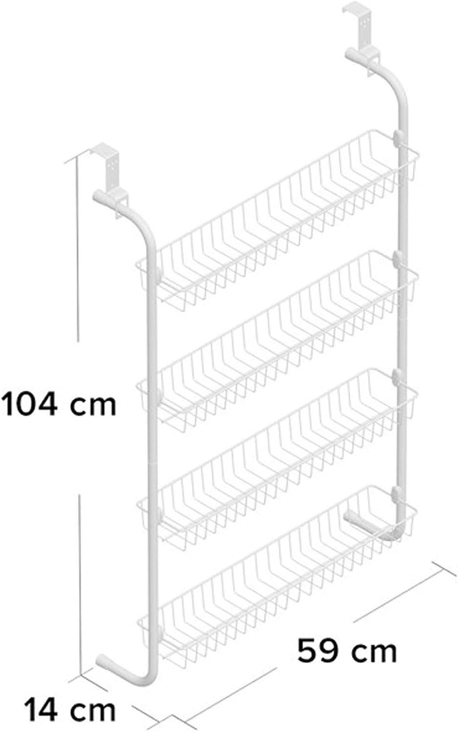 4 Tier Over Door Hanging Rack / Shelves For Pantry Or Storage Cupboard