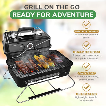 Portable BBQ Charcoal Grill Ideal Camping, Festivals, Travel with Foldable Legs