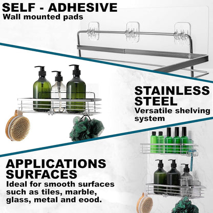 Set of 2 Stainless Steel Shower Caddy