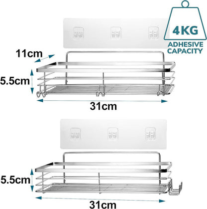 Set of 2 Stainless Steel Shower Caddy