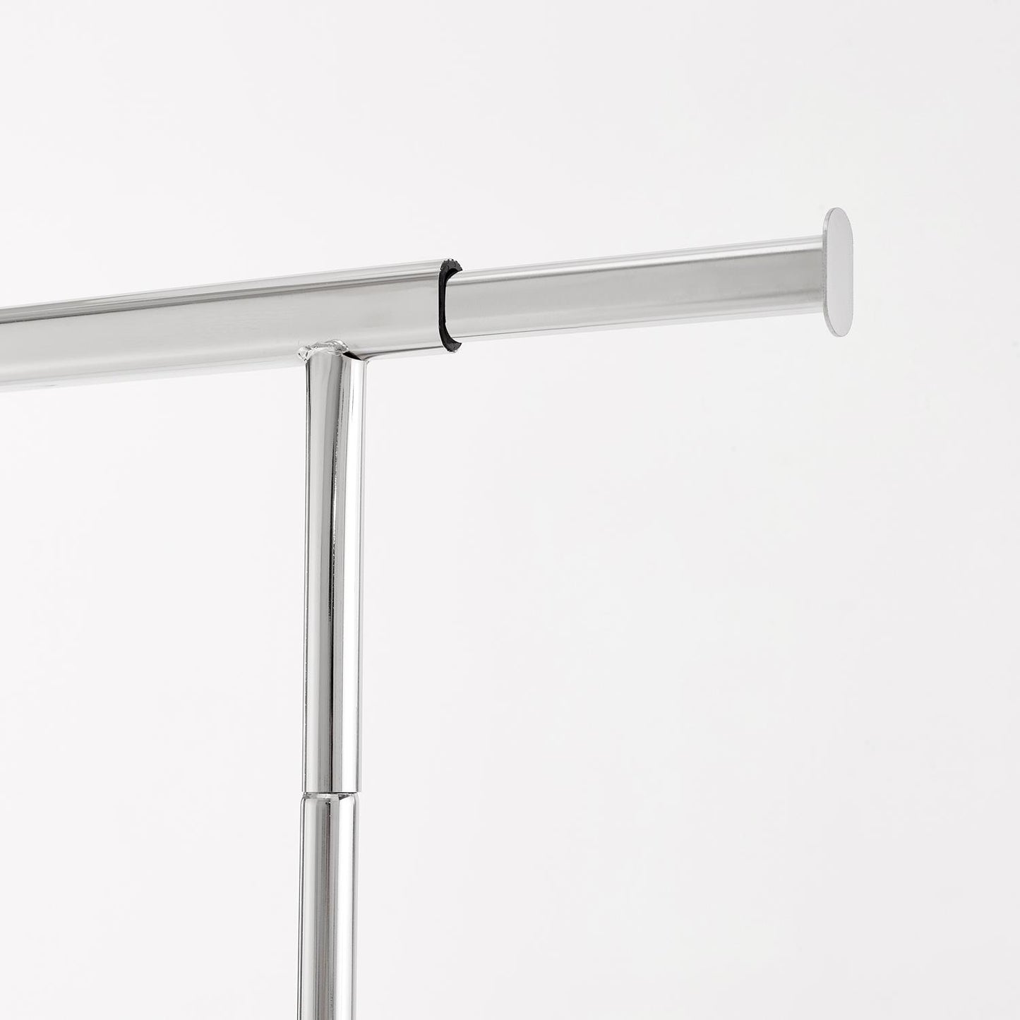 Heavy Duty Chrome Clothes Rail Adjustable Width Height with Shelf Locking Wheels