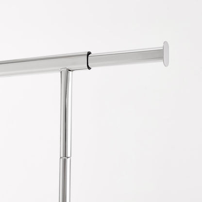 Heavy Duty Chrome Clothes Rail Adjustable Width Height with Shelf Locking Wheels