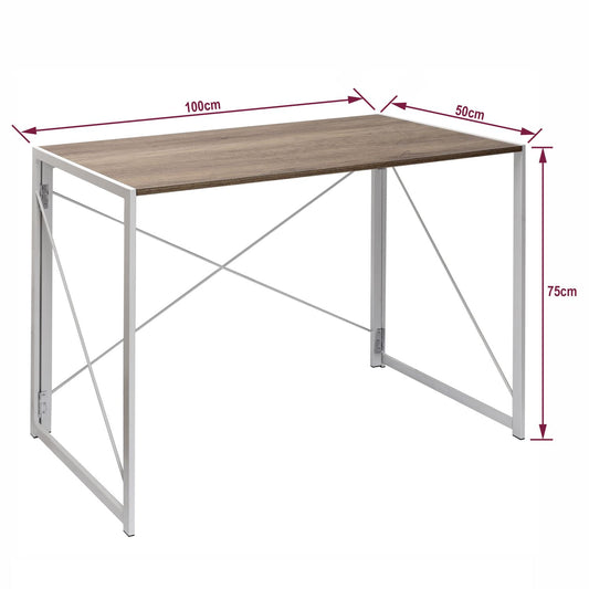 Multifunction Folding Desk Portable Compact Computer Table In White