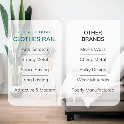 6ft Long x 5ft Tall Quality Heavy Duty Clothes Rail Black
