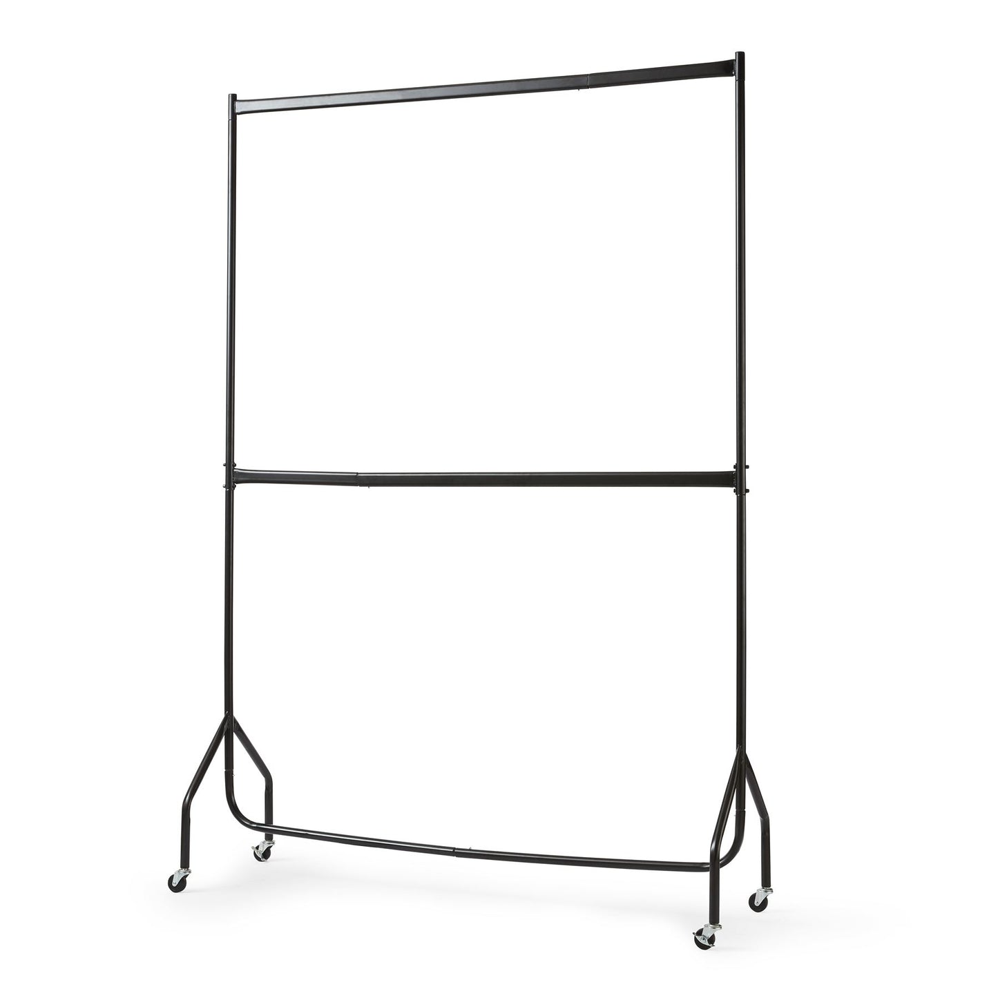 5ft long x 7ft Two Tier Heavy Duty Clothes Rail Garment Hanging Rack In Black