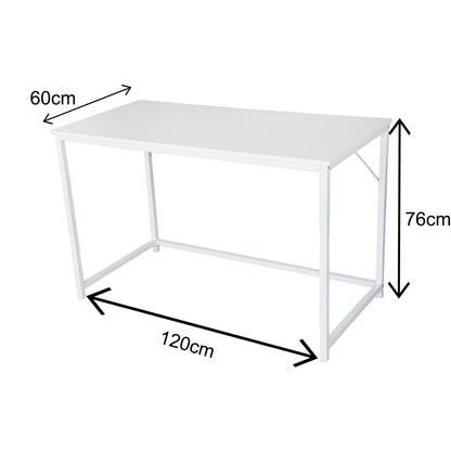 Large White wood top with white coated metal frame 120cm