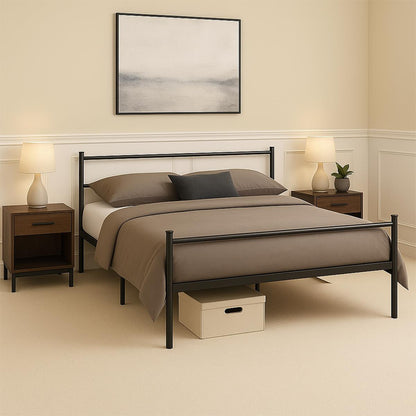 Double Metal Bed Frame Extra Strong Stylish Modern Bedroom Storage Sturdy Design