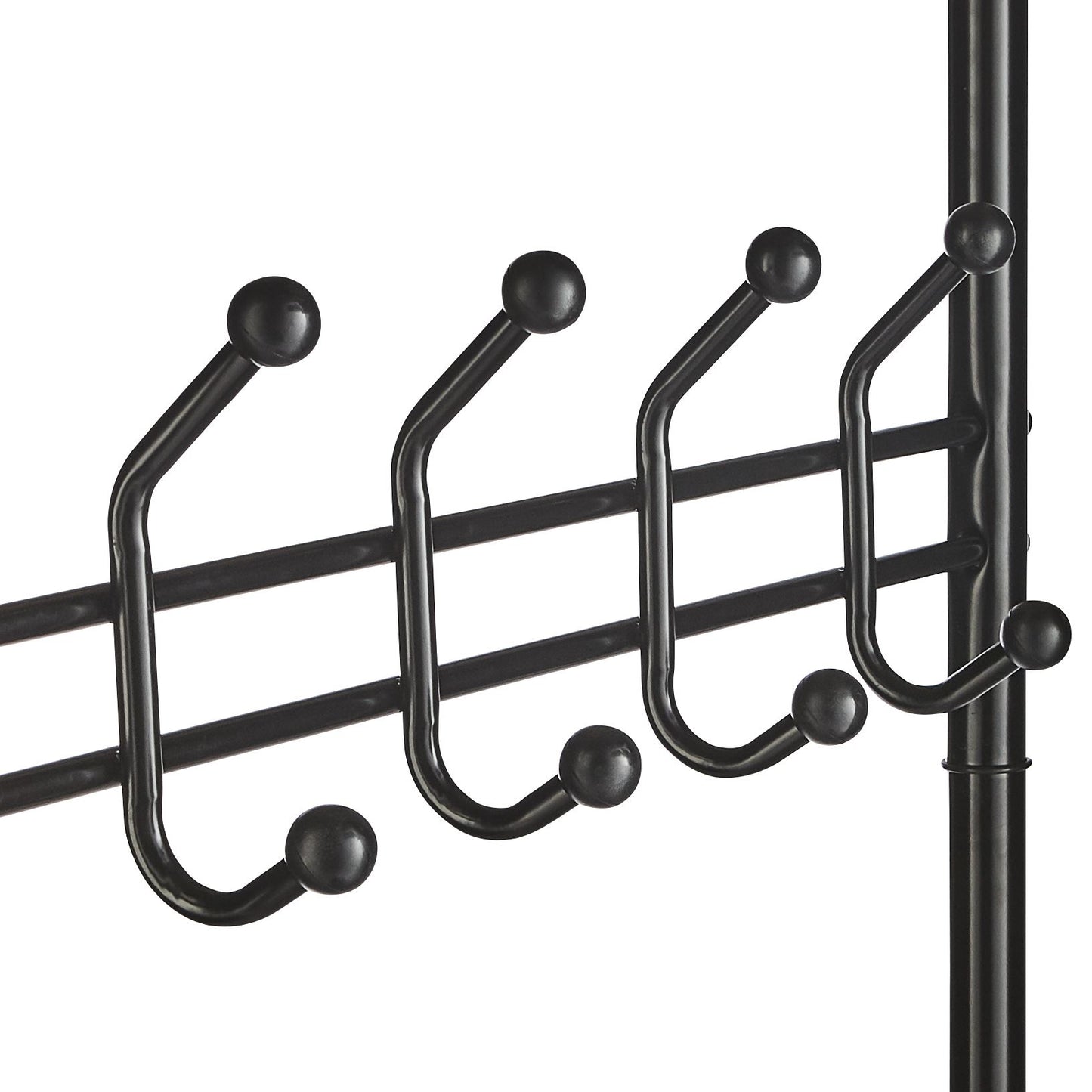 Multi Purpose Stand 18 Hooks For Clothes Shoes Hats Bags - Black