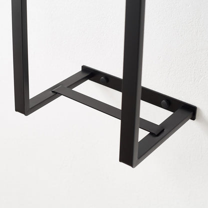 Wall Mounted Black Stainless Steel Double Bar Towel Rail for Bathroom 70cm