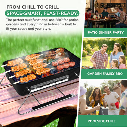 Portable BBQ Charcoal Grill Ideal Camping, Festivals, Travel with Foldable Legs