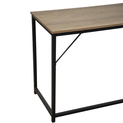 Large Light Rustic Brown wood top with Black coated metal frame 120cm