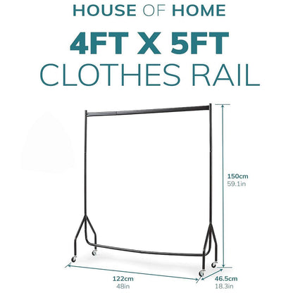4ft  x 5ft Heavy duty clothes rail in white