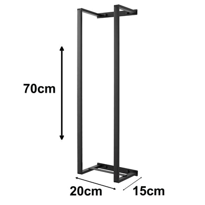 Wall Mounted Black Stainless Steel Double Bar Towel Rail for Bathroom 70cm