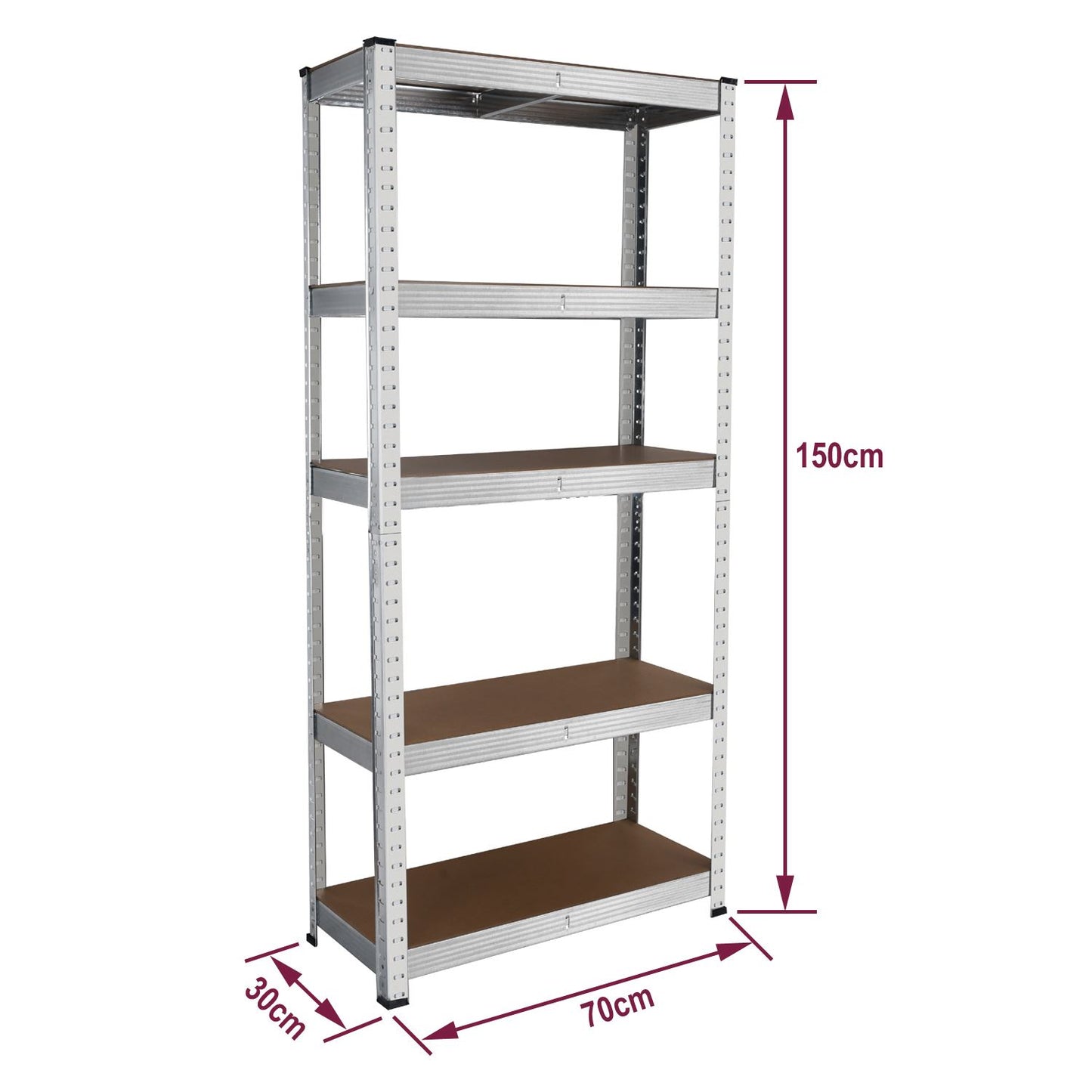 Heavy Duty Steel & MDF 5 Tier Galvanized Racking Shelf