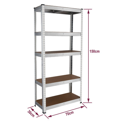 Heavy Duty Steel & MDF 5 Tier Galvanized Racking Shelf
