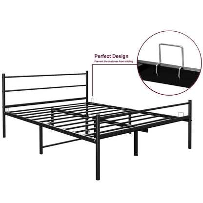 King Size Metal Bed Extra Strong Frame Stylish Bedroom Storage Modern Sturdy Design